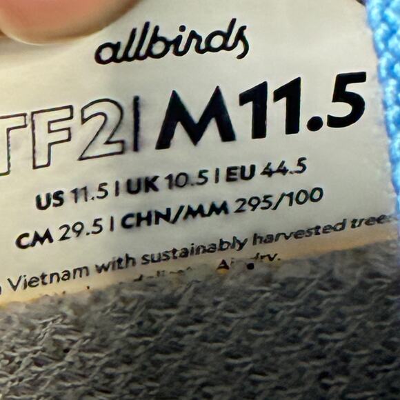 Allbirds Tree Flyer 2 Blue Running Shoes Lightweight Sneakers Men’s Size 11.5 - Picture 9 of 10